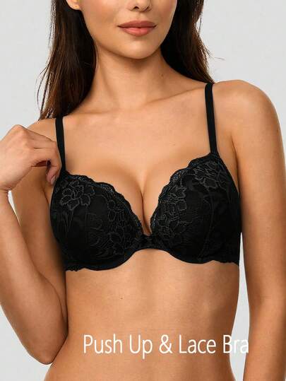 Wingslove Dambehå med vadderad push-up och bygel, bekväm och tjock