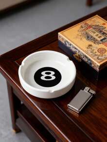 1-8 Posacenere in ceramica con numeri da biliardo - Design a fessura durevole, 8 articoli per feste a tema adatti per bar, sala giochi, lounge - Idea regalo ideale per uomini e appassionati di biliardo - Multicolore - Visualizzare 5