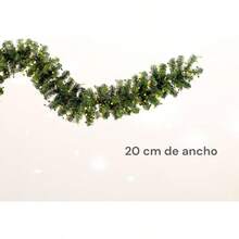 2 Pack Navidea y Guirnalda con Detalles Dorados, Adorno Navidad, Navidea para Puertas, Decoracin Artificial Coronas de Invierno para Exteriores - verde y dorado - Ver 4