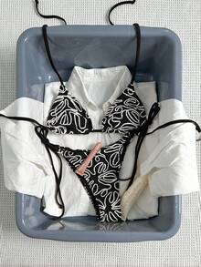 Bikinx Women's Summer Fashion Asymmetrical Stripe Triangle Tie-Side Vacation Bikini Set