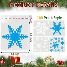 100 Pcs 4x4 Inch Christmas Cookie Bags With 4 Snowflake Designs Self-Adhesive Cellophane Treat Bags Perfect For Holiday Cookies Candies Party Favors Gift Giving And Seasonal Celebrations Ideal For Christmas Events Festive Gatherings And Thoughtful Present Packaging - 100件 - 查看 2