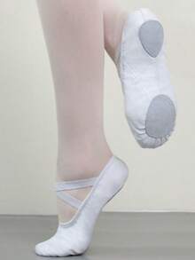 Professional Drawstring-Free Canvas Shoes (White) - Suitable For Ballet, Jazz And Yoga - White - View 5