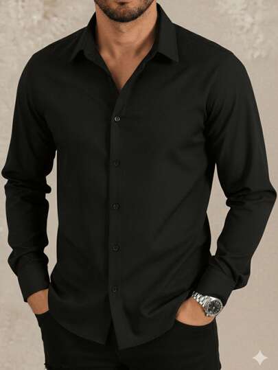 Camisa hombre  IMAPALA manga larga casual elegante con botones y cuello clásico SLIM FIT | camisa hombre, camisa manga larga, camisa elegante, camisa casual, camisa botones, camisa cuello clásico, camisa moderna, camisa versátil, camisa ligera, camisa formal hombre