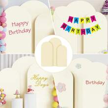 1/3-Pack 7.2-Foot Elegant White Stretch Double-Sided Arch Cover For Wedding Arches And Party Ceremony Decorations - Màu be - Xem 8