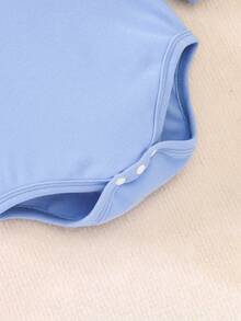 Warm Turtleneck Fleece Bodysuit For Babies & Toddlers, Suitable For Spring, Autumn And Winter - Blue - View 6