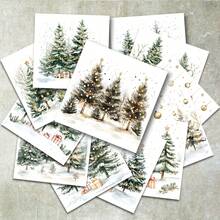 36 Blatt 6 Zoll (Nordisches Winter-Weihnachtsbaum-Geschenkhintergrundpapier) Scrapbooking-Papier, geeignet für Bullet Journaling, Scrapbook, Kartenherstellung und Bastelprojekte