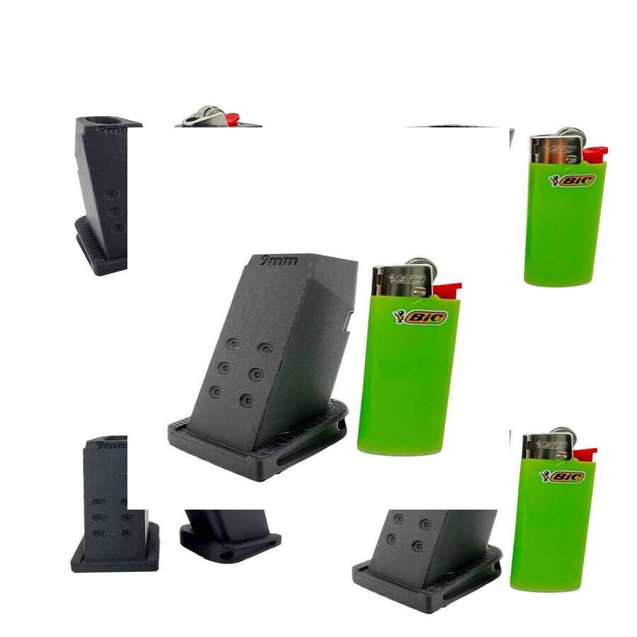 Lighter Holder For Bic-Style Lighters - Black - View 1