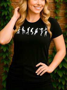 King Of Pop Famous Artist Basic Dance Steps Unisex T-Shirt 100% Premium Cotton – Men's And Women's | Casual, Streetwear, Plus Size, New Arrival With Immediate Shipping In Various Colors - 黑色 - 查看 3
