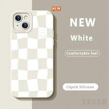 White Grid Phone 14 13 15 Pro 11 12 Pro 8 14 15 Plus X XS XR Shockproof  Fashion Back Cover.Accessories. - M88 nhỏ màu xanh - Xem 7
