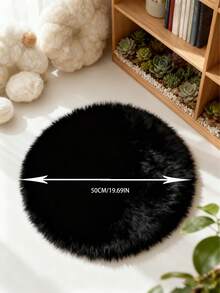 1件装蓬松圆形地毯，毛绒地毯，装饰地毯，长绒圆形地毯，白色、浅灰色、浅粉色、浅蓝色、浅黄色、黑色、紫色、玫瑰红、白底灰边圆形地毯，温暖冬季装饰，浴室厨房装饰，圣诞装饰，厨房地毯 - 彩色 - 查看 24