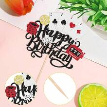 24 PCS Casino Poker Cupcake Toppers For Birthday Party Decorations - Design 8 - View 11