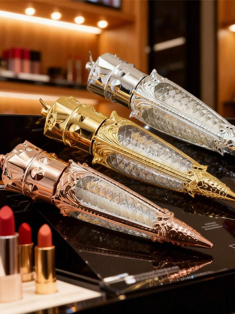 3毫升唇彩管，高端唇彩管，电镀胡萝卜唇膏管，多功能便捷美观空管，塑料空唇彩管，DIY唇膏容器，唇彩容器，水晶唇膏瓶，塑料材质，适合居家、旅行、女性、女孩使用。（金色、玫瑰金、银色），价格实惠，圣诞礼物，化妆品，化妆工具，物美价廉，礼品，女士礼物，节日新年礼物 - 彩色 - 查看 1