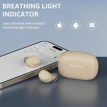 A1 2025 New Upgraded Wireless Earbuds Bluetooth 5.3 In Ear Headphones LightWeight Support APP EQ Setting Stereo Sound Headset Longer Playback With Charging Case Waterproof Khaki - 霧面卡其色 - 查看 5
