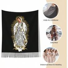 Chales y mantones de la Virgen de Guadalupe para mujer, regalos catlicos, bufanda suave, y clida. - inicial - Ver 4
