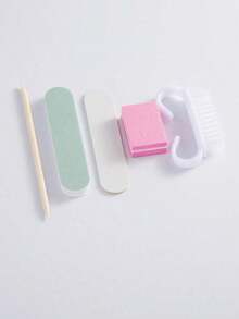 10/8/5/3/1pack ,Manicure And Pedicure Set, Mini Nail File And Orange Nail Stick Set, Double-Sided Nail File, Wooden Cuticle Pusher, Nail Cleaning Tools, Nail Stick, Nail Art Brush,Nail Tech Supplies For DIY Nail Polishing Care - 粉色 - 查看 7