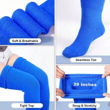 Plus Size Thigh High Socks For Thick Thighs Women- Thigh Highs Widened Extra Long Thick Knit Socks,28431945 - 藍色 - 查看 6