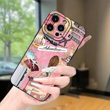 Fundas de Teléfono con Tema de Viaje Creativo con Acabado Mate, Populares Entre Hombres y Mujeres, Diseñadas para Ser a Prueba de Golpes para Varios Modelos de , Incluyendo 16E, 16PRO, 16PLUS y Más.Perfecto como regalo de Pascua o cumpleaños para amigos, novias, novios y familia. - Negro - Ver 9