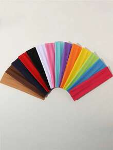 14pcs Solid Color Headbands In School Color For Teen' Sports - Multicolor - View 5