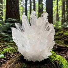 1件天然白色水晶簇 - 不对称透明波西米亚风格装饰石，实用家居装饰和节日礼物，有助于平衡灵性，可用作节日装饰、水晶展示、精神装饰品，波西米亚风格，不对称形状，抛光表面，独特的手工设计，装饰水晶，适合精神探索者。 - 彩色 - 查看 6