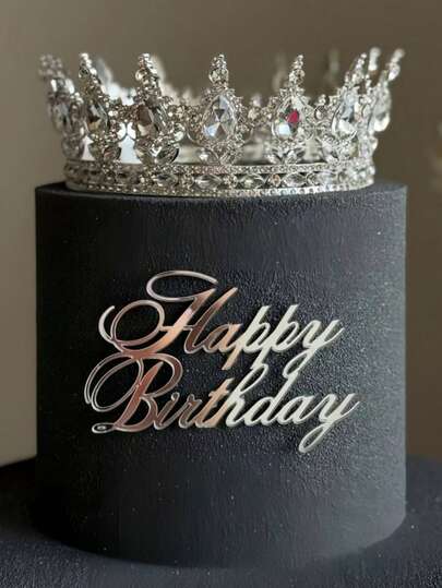 1pc/3pcs/5pcs Happy Birthday Cake Topper, Acrylic Letter Cake Decoration, Birthday Party Cake Topper, Baking Supplies, Kitchen Essentials, Ideal For Holiday Gifts And Party Decor