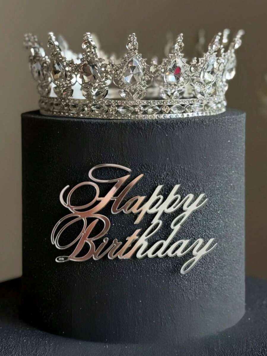 1个/3个/5个装生日快乐蛋糕装饰插牌，亚克力字母蛋糕装饰，生日派对蛋糕装饰，烘焙用品，厨房必备，节日礼物和派对装饰的理想之选