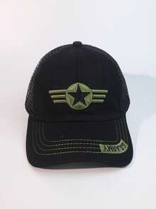 1pc Comfortable Baseball Cap With Star Embroidery, Breathable Adjustable, Country Style Sun Hat, Suitable For Farm Work, Festivals And Celebrations - Pentagram - View 2