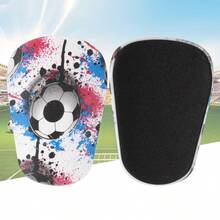 1 Pair Mini Asymmetrical Football Pattern Football Shin Guards, Adult Clip-On Leg Protector - Thick And Durable Mini Football Shin Guards, Suitable For All Seasons