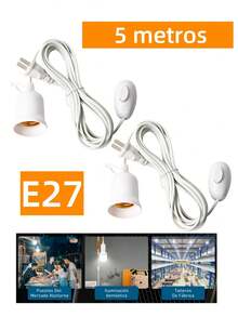 Extensión Con Socket Para Foco 5 Metros(no contenido focos) - 2 piezas - Ver 2