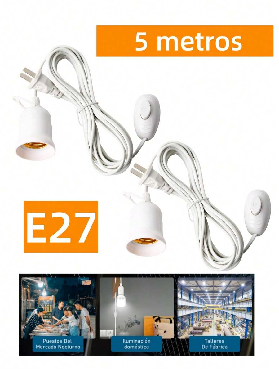 Extensión Con Socket Para Foco 5 Metros(no contenido focos)