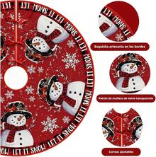 AKASENKO Falda para Arbol de Navidad,Tela de Felpa Faldas de árbol,Rojo Falda del árbol de Navidad,Muñde Nieve Navidad Decoración,Decoración de la de Navidad (Muñde Nieve, 48in/122) - Muñeco de nieve - Ver 7