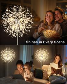 69-Inch Modern Crystal Floor Lamp - 32 Strings Of Firework Crystals, Elegant Decorative Floor Lamp For Living Room And Bedroom.(Bulbs Not Include) - Xem 4