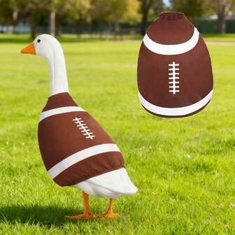 1pc Football Goose Lawn Porch Decor, Outdoor Patio Yard Lawn Art Bowl Party