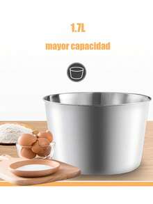 Batidora de Pedestal, Diseño Dos en Uno Turbocharged Batidora de Mano con Pedestal,  Mezclador de Cocina - Plateado - Ver 8