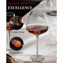 Extra Large 32oz Hand Blown Red Wine Glasses Set Of 4 With Long Stem For Elegant Dining And Special Occasions Crystal Clear Giant Burgundy Red Wine Glasses With Thinner Design Premium Gift Packaging Ideal For Mother's Day Wedding Birthday Celebrations - 32ozWineGlasses - View 4