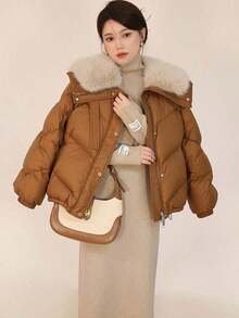 Women Winter Coats - Black - View 9