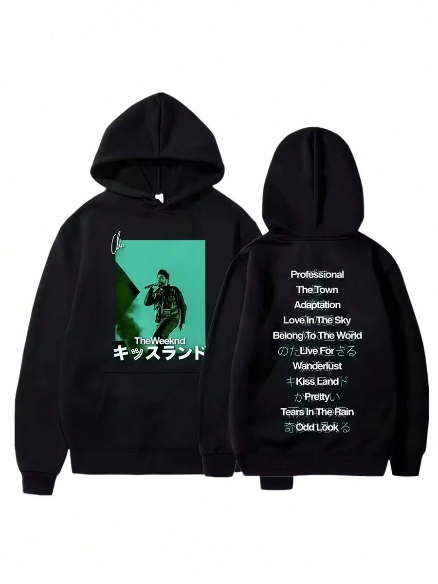 Retro The Weeknds Graphic Hoodie After Hours Til Dawn Oversized Sweatshirt Men's Women's Hip Hop Rock Hoodies Harajuku Streetwear (4) - 黑色 - 查看 1