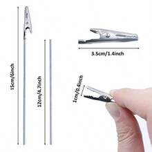 50PCS Metal Wire Alligator Clamp Long-Tailed Alligator Clip Clasp Place Card Holder Table Number Holder For DIY Card Note Photo Picture Menu Memo Clip Party Wedding Clay And Cake Decor 6inch/150mm - Bạc - Xem 4