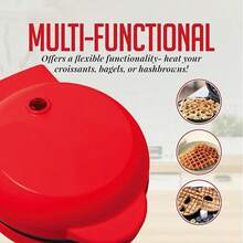 LÈRFM [MXBTG+]Home Waffle Maker, Mini Breakfast Machine, Mini Waffle Maker, Round Sandwich Breakfast Machine - Red - View 4