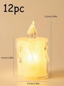 6/12 pièces Bougies électroniques transparentes à la cire petites, bougies cristal LED sans fumée pour proposition, anniversaire romantique - Multicolore - Voir 10