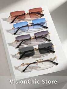 1 Pair/2 Pairs/4 Pairs/5 Pairs/6 Pairs/7 Pairs/8 Pairs Ultra-Light Rectangular Frame Decorative Glasses, Versatile Personalized Street Style Fashion Glasses For Men, Big Frame Slimming, Suitable For Daily Life And Outdoor Travel Accessories, Essential For Going Out - Multicolor - View 29
