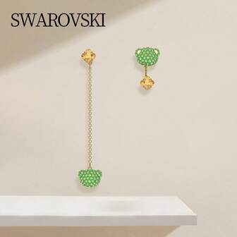  Pendientes de botón asimétricos Swarovski TEDDY para mujer, regalos de cumpleaños y Navidad, para parejas y amigos (5642981)