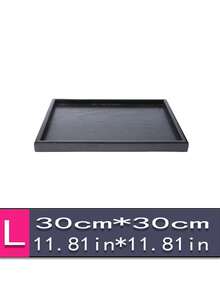 1 PIEZA Bandeja de madera negra apta para alimentos, pasteles, ensaladas, frutas, sushi, bebidas, bistecs, pizzas, con acabado mate de textura granulada. Apta para cafeterías, familias, postres, tés, panes, aperitivos y tazas. - Negro - Ver 8