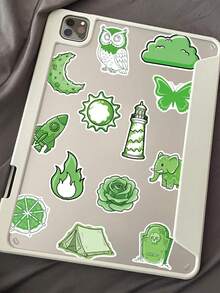 50pcs Funny Cartoon Green Sticker For Laptop Luggage Guitar Skateboard Phone Sticker - Multicolor - View 7