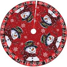 AKASENKO Falda para Arbol de Navidad,Tela de Felpa Faldas de árbol,Rojo Falda del árbol de Navidad,Muñde Nieve Navidad Decoración,Decoración de la de Navidad (Muñde Nieve, 48in/122) - Muñeco de nieve - Ver 11