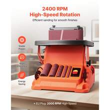 Oscillating Belt And Spindle Sander, 2400RPM Benchtop Spindle Sander With 5/8" Stroke, 5 Sleeves (1/2" - 2") & 24" X 3.86" Sanding Belt For Woodworking, Furniture Finishing, DIY Projects - 2400RPM 45° 18.5*16.5inch - View 2