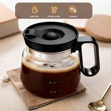 Coffee Pot Mug, 16 Oz Glass Coffee Mug - Coffee Pot Portable, Mini Small Capacity Clear Cup With Handle And Spill Proof Lid, For Hot Teas, Hot Chocolate Etc. Office Gift - 黑色 - 查看 4