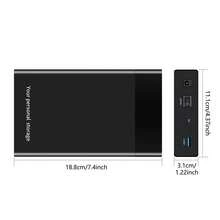2.5/3.5英寸硬盘盒，配备USB 3.0 SATA接口，传输速度高达5Gbps，包含电源线和USB数据线，兼容笔记本电脑和台式电脑，支持最大16TB硬盘，美规插头（不含硬盘）。圣诞礼物/新年礼物/节日礼物/圣诞特辑