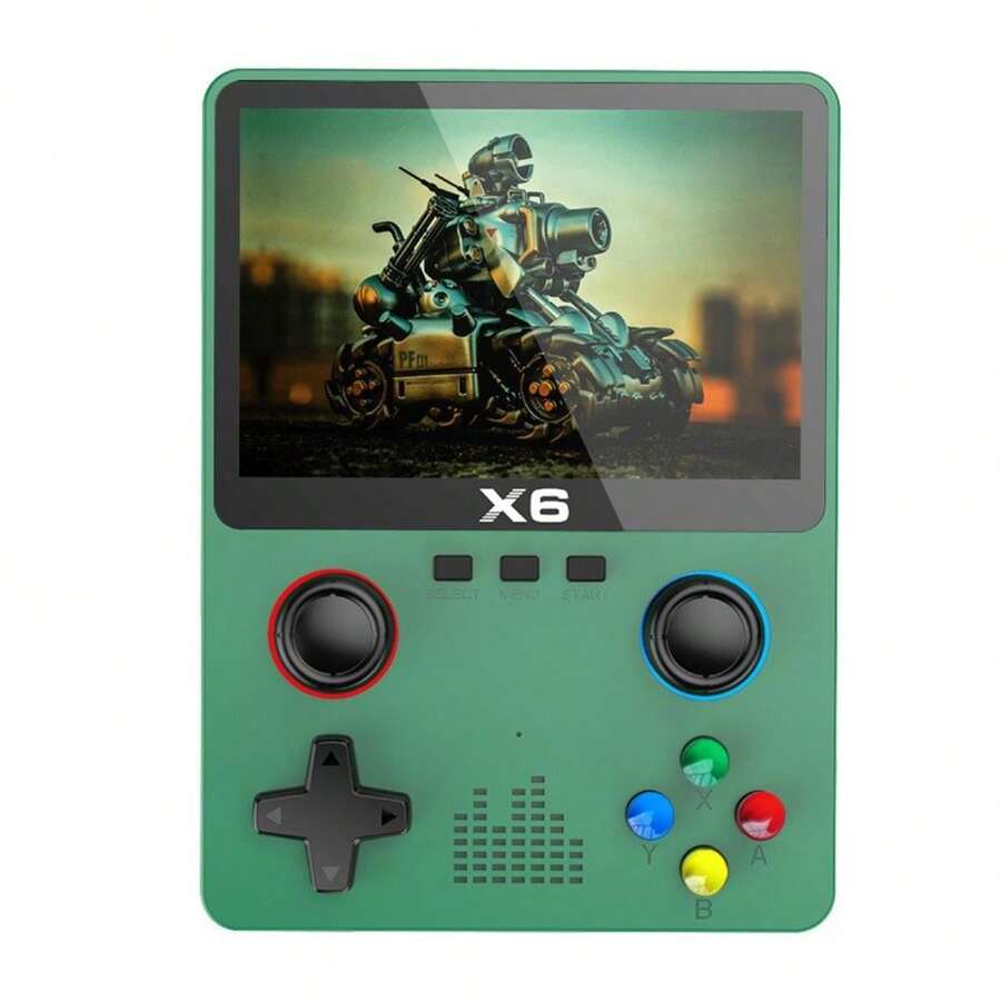 X6 7-Inch HD PSP-Style Handheld Game Console, 64GB English Version With Dual-Player Support, Retro GBA And Arcade Emulator For Nostalgic Gaming - 64G Xanh - Xem 1