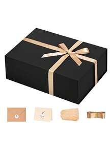 Magnetic One-Piece Folding Gift Box, With Dimensions Of 9 Inches * 6.7 Inches * 2.5 Inches. It Is A Gift Box With A Lid, Magnetic Closure, Rectangular Foldable Design, Suitable For Bridesmaid Proposal Boxes, Weddings, Christmas, Halloween, New Year, Valentine's Day, Birthday Gift Packaging. - Multicolor - View 4