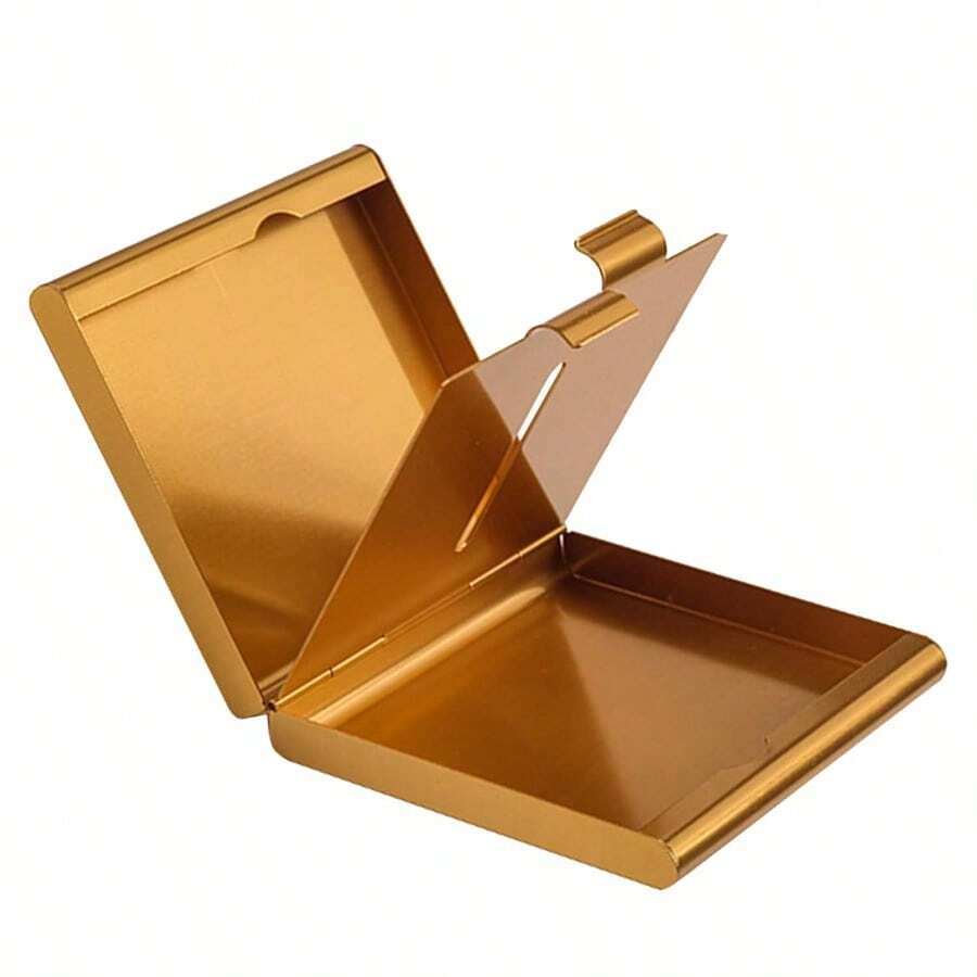 Cigarette CaseMetal Cigarette Case Holder For 20 King Regular And Slims Size Cigarettes Cigarette Wallet For Men And Women Gold#Hometown Store - 金色 - 查看 1